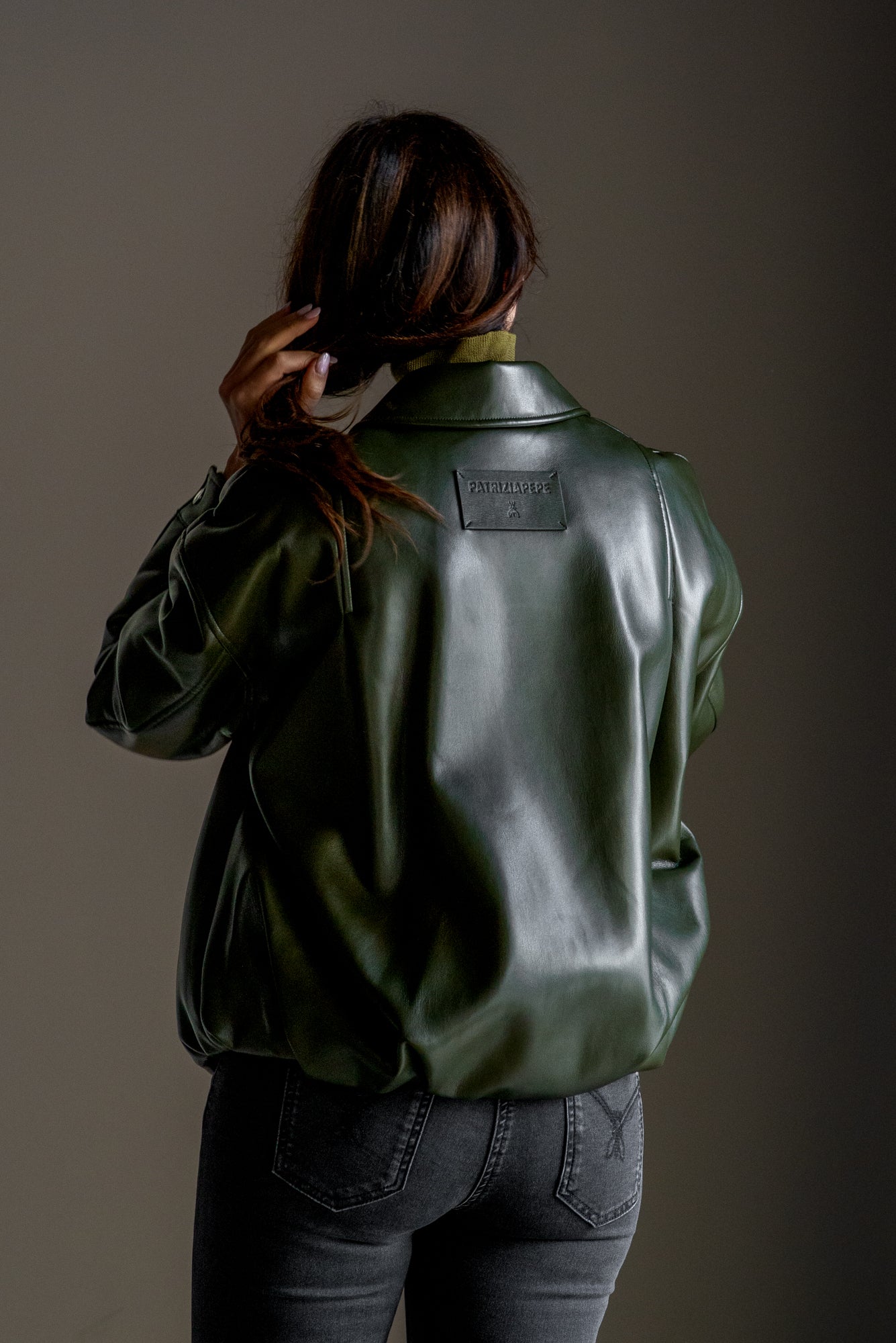 Bomber in similpelle Verde Patrizia Pepe