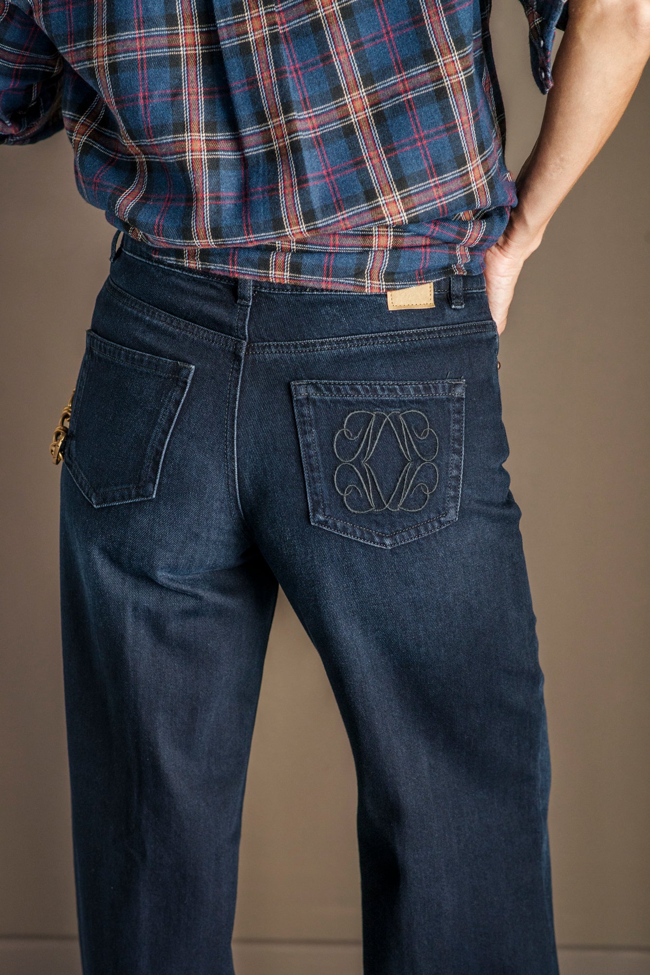 Pantalone denim Nenette blu notte