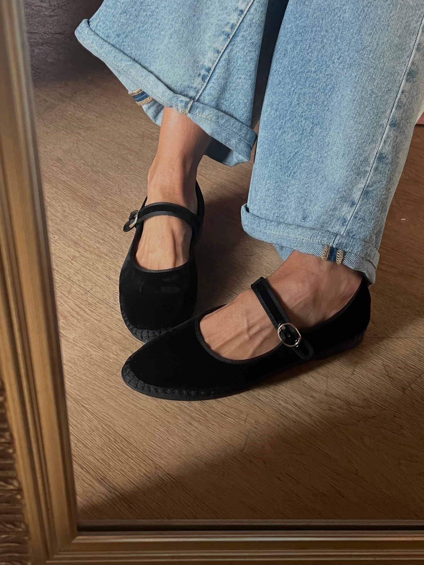 Mary Jane in velluto nero
