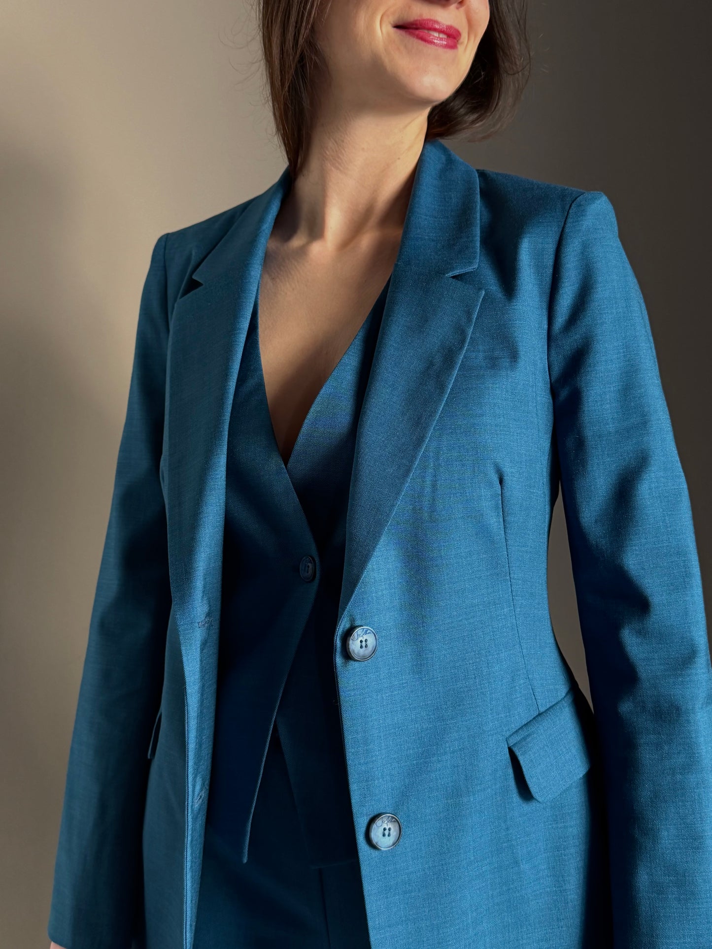 Giacca doppio bottone Teal