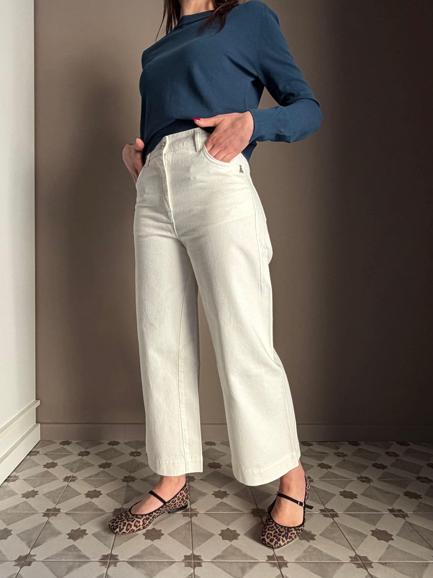 Denim crop in cotone Patrizia Pepe