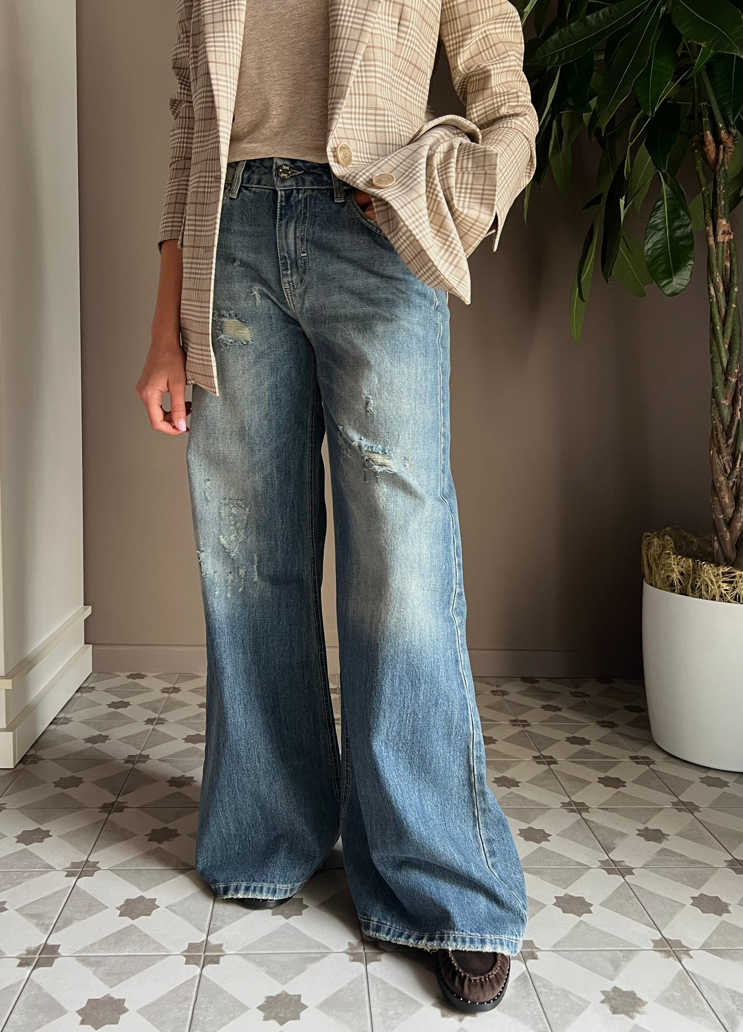 Pantalone in denim So Allure con elastico