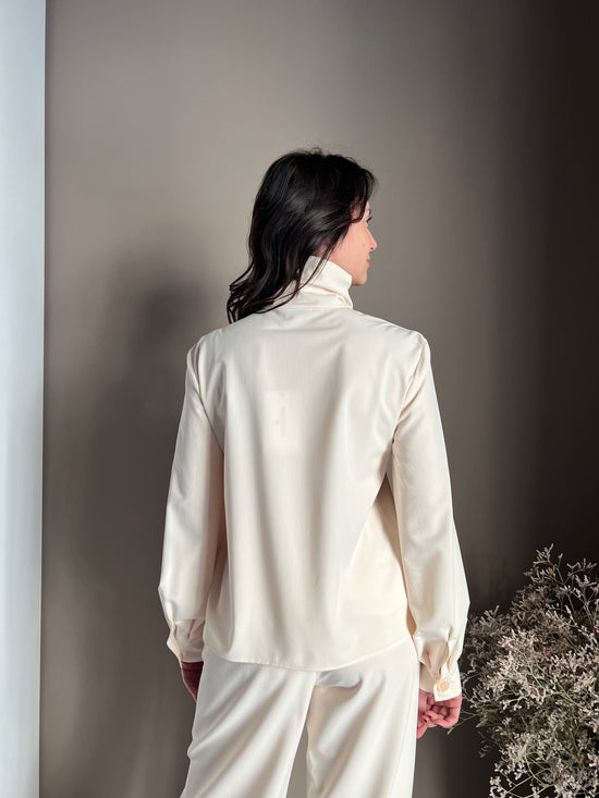 Maglia effetto abbottonato Wooly White