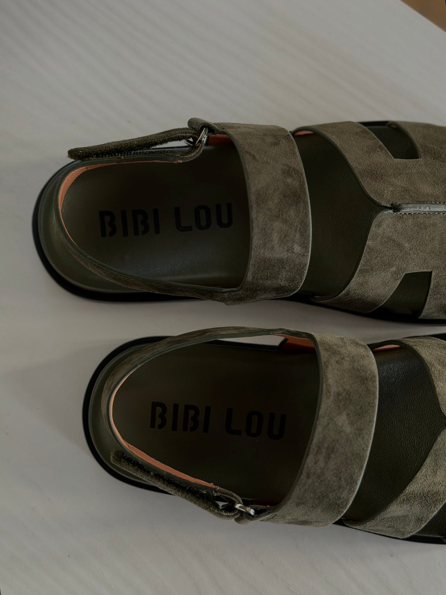 Sandalo Bibi Lou in Suede - Verde Kaki