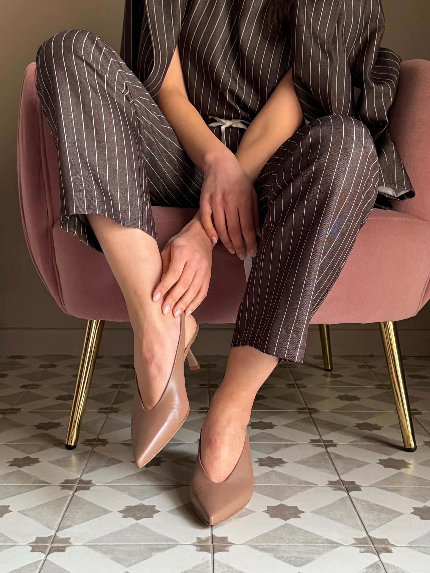 Slingback nude in capretto