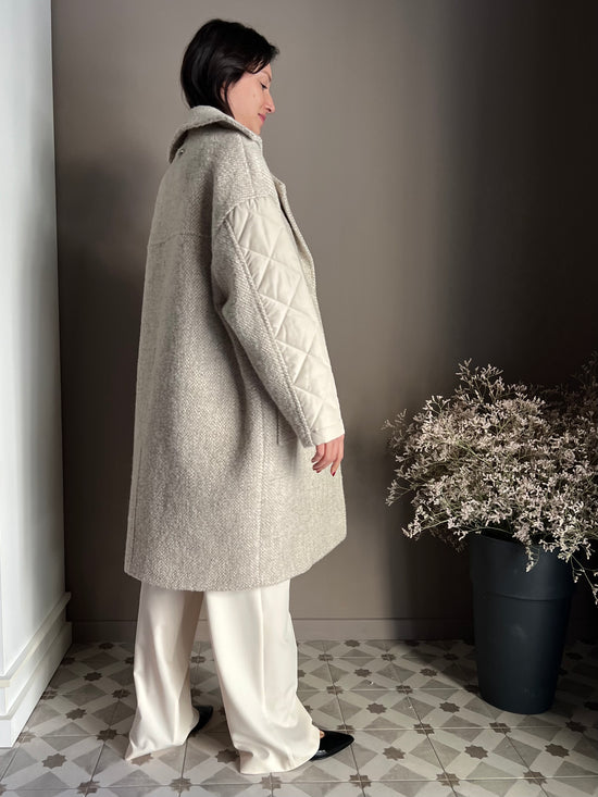 Cappotto midi in misto lana