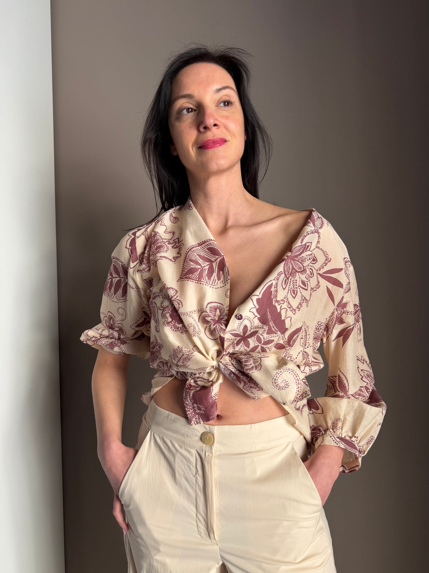 Camicia Manica a tre quanti in Fantasia