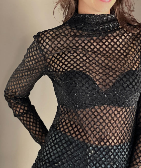 Maglia in rete collo alto