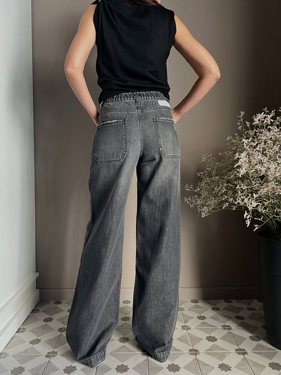 Pantalone denim Noumeno Concept gamba larga