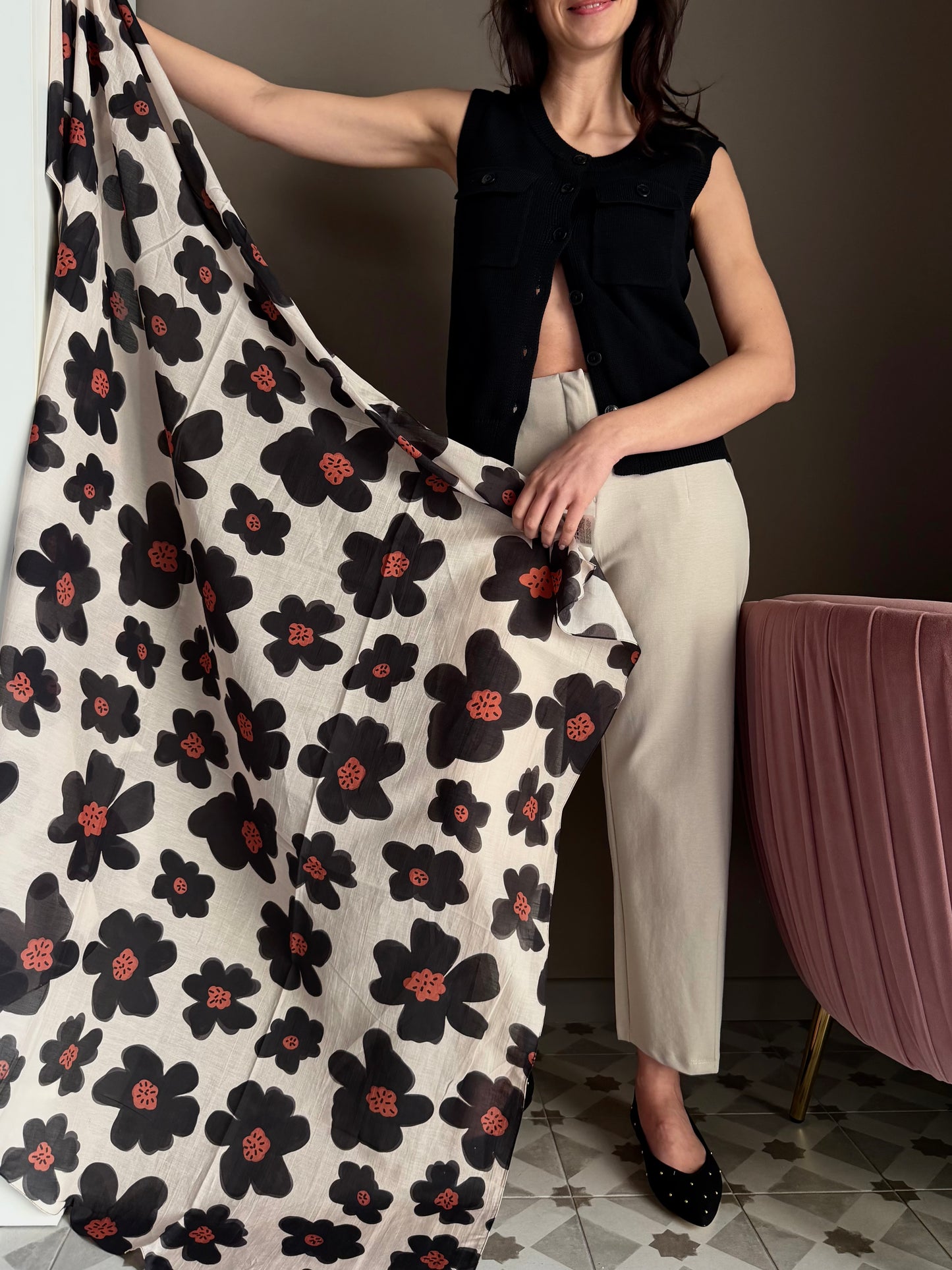 Sciarpa in cotone e seta Alessia Santi