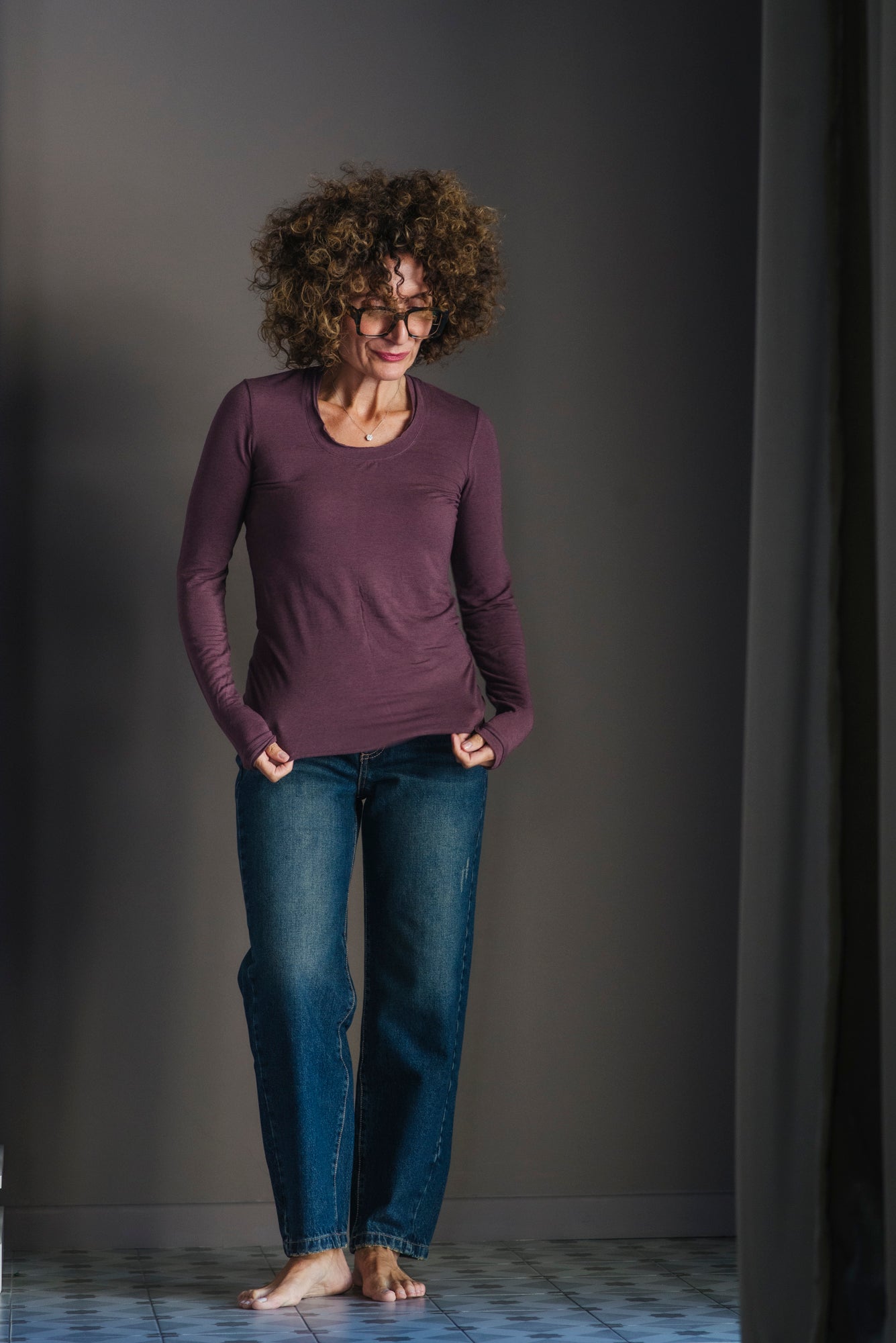 Girocollo soft Touch in Cashmere e Viscosa - Malva