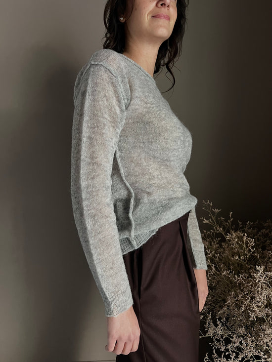 Maglia girocollo in lana e alpaca Noumeno Concept grigio perla