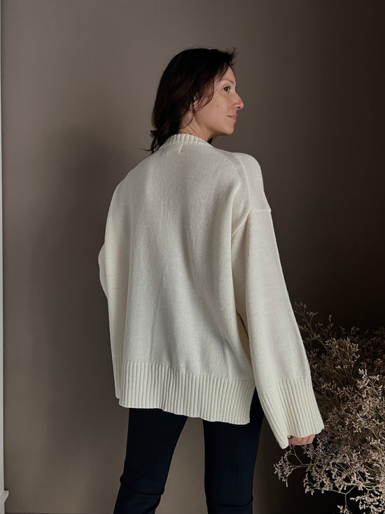 Maglione oversize in misto lana di So Allure milk