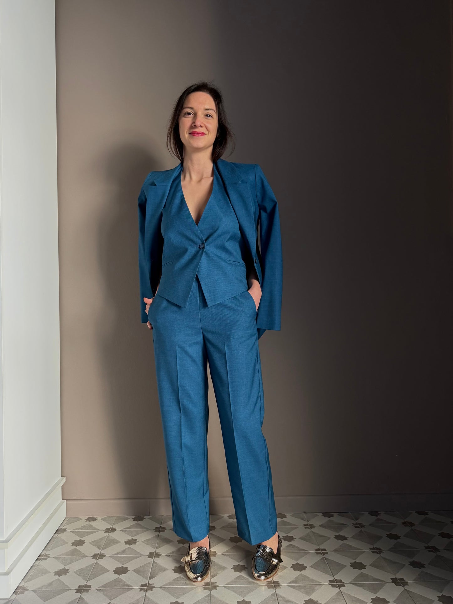 Pantalone con elastico Teal