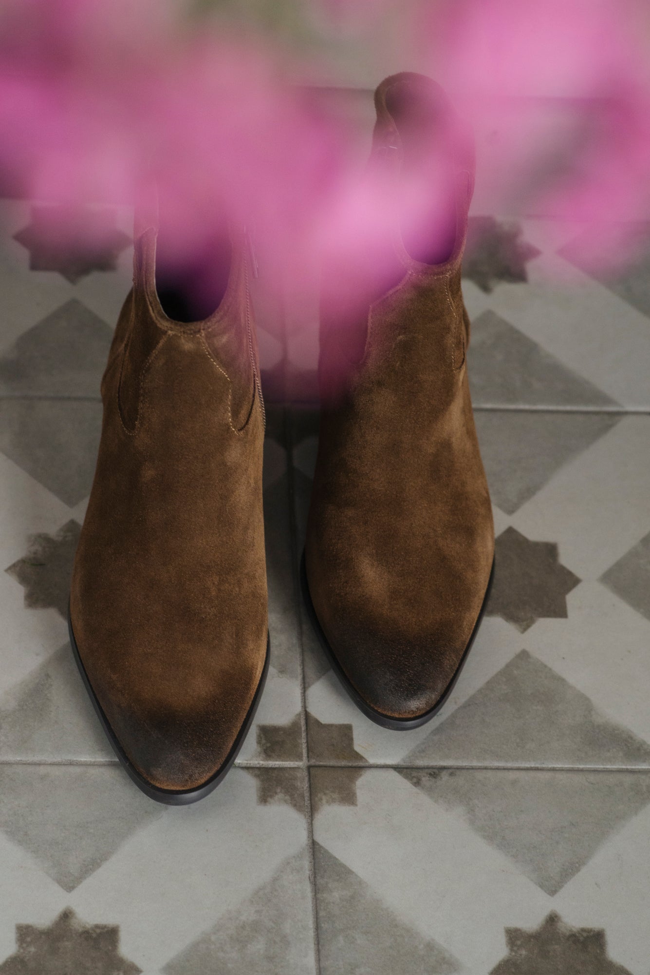 Stivaletto texano suede Mink