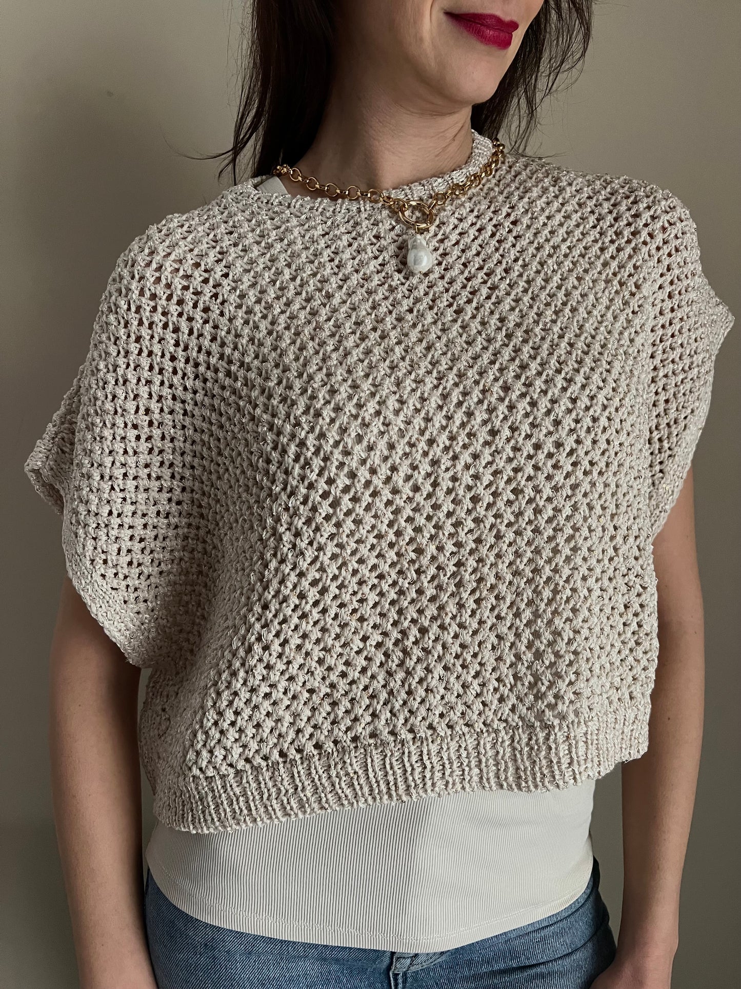 Maglia Crochet crop