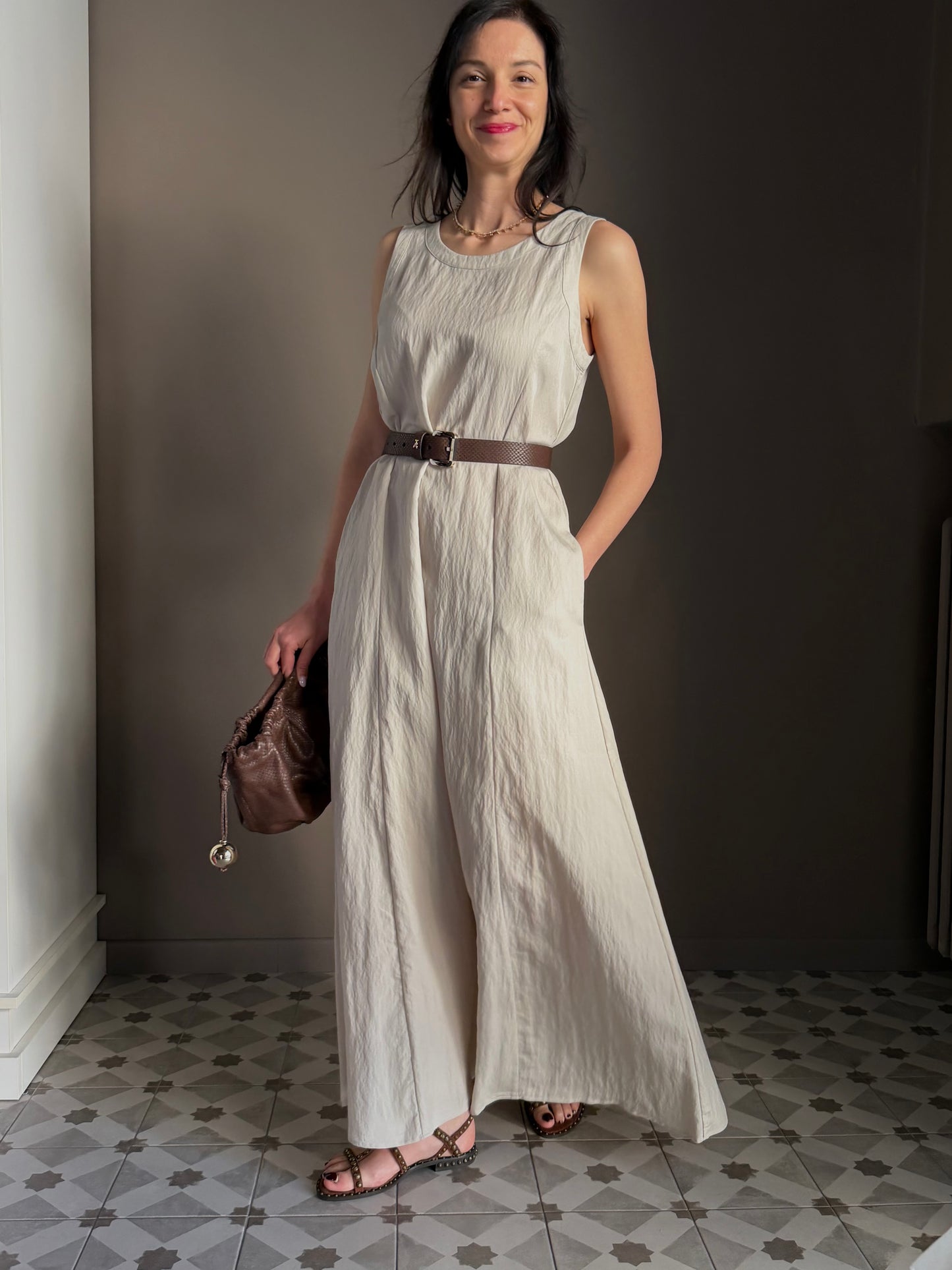 Vestito Lungo in Tessuto Strutturato – Alessia Santi