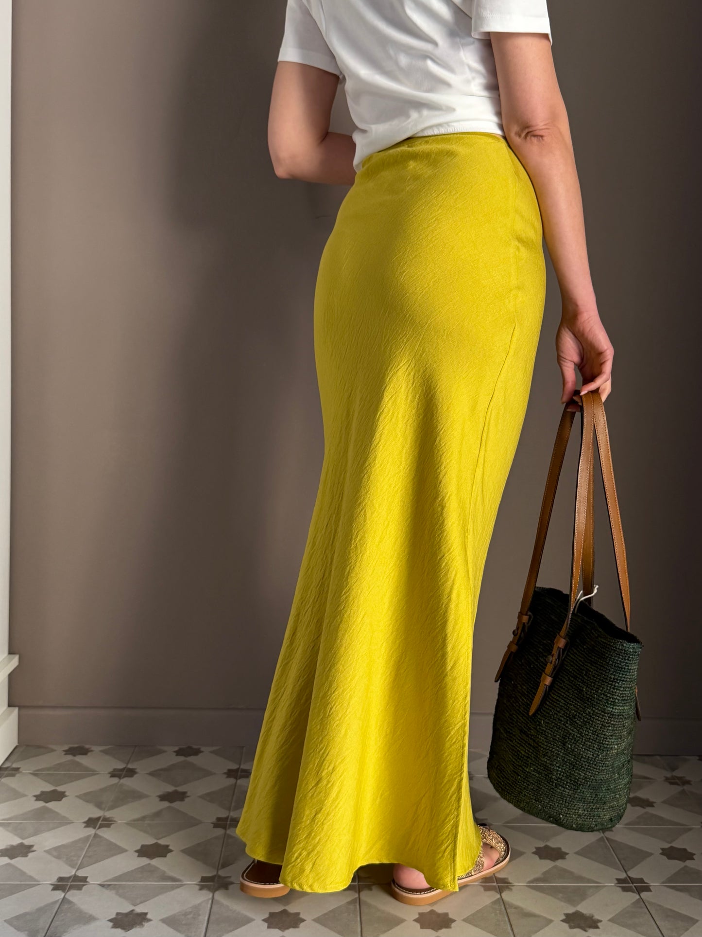 Gonna Lunga Lime in Misto Viscosa | So Allure