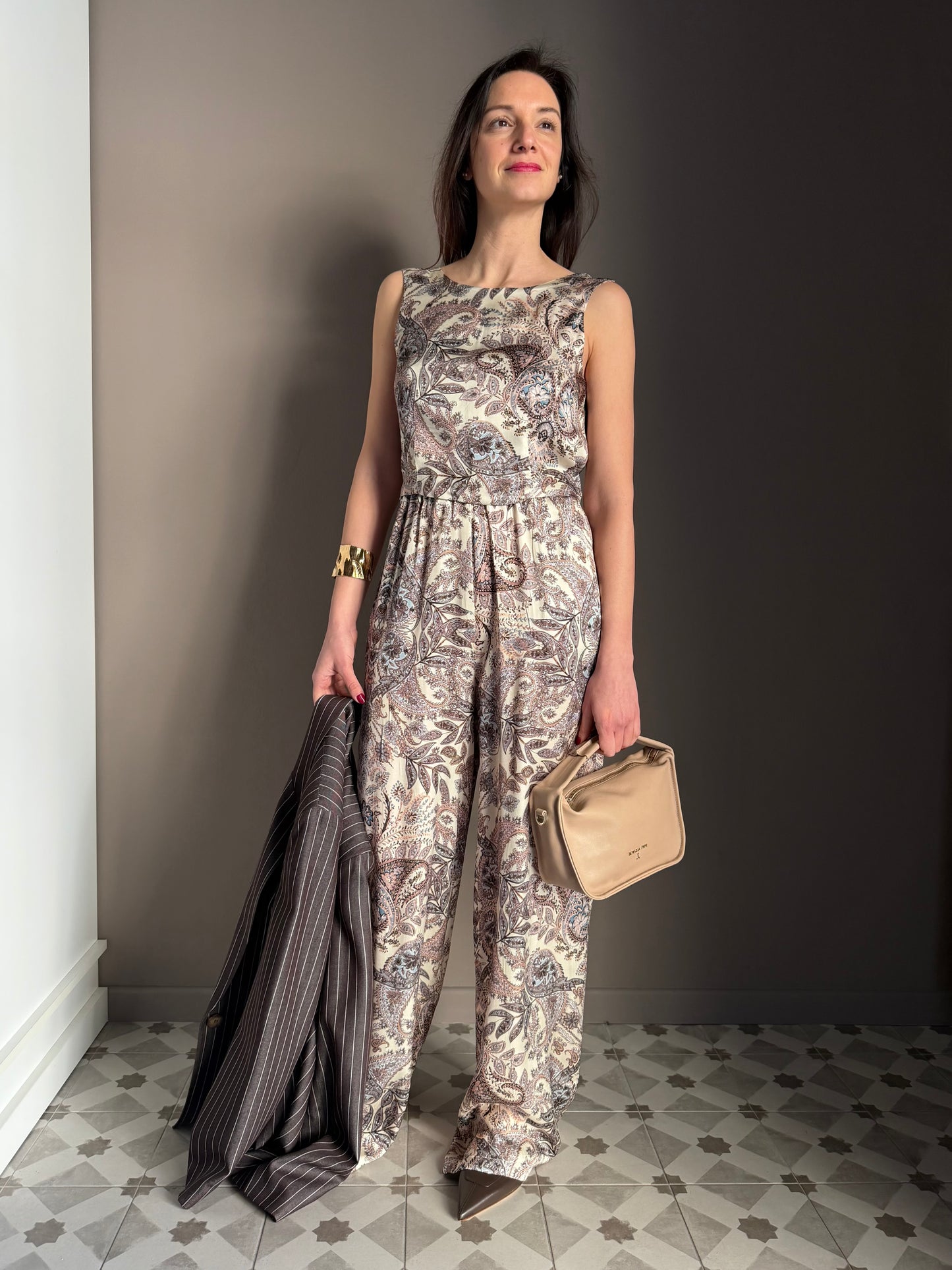 Pantalone fluido in fantasia