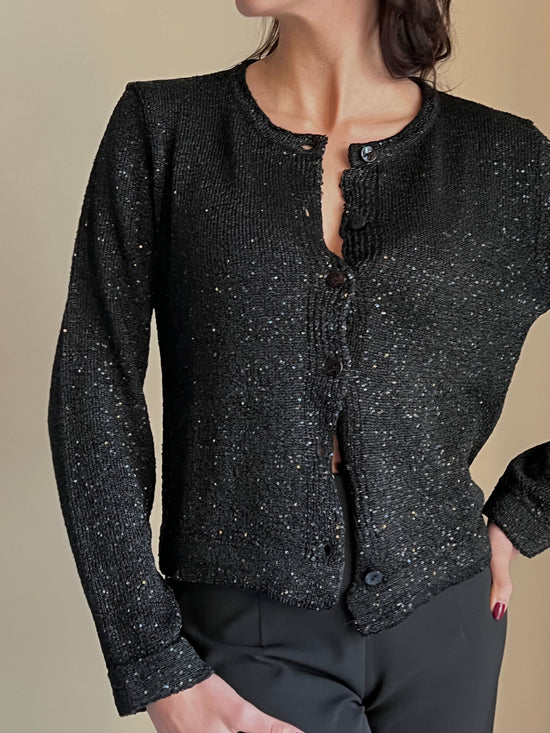 Cardigan in viscosa di paillettes