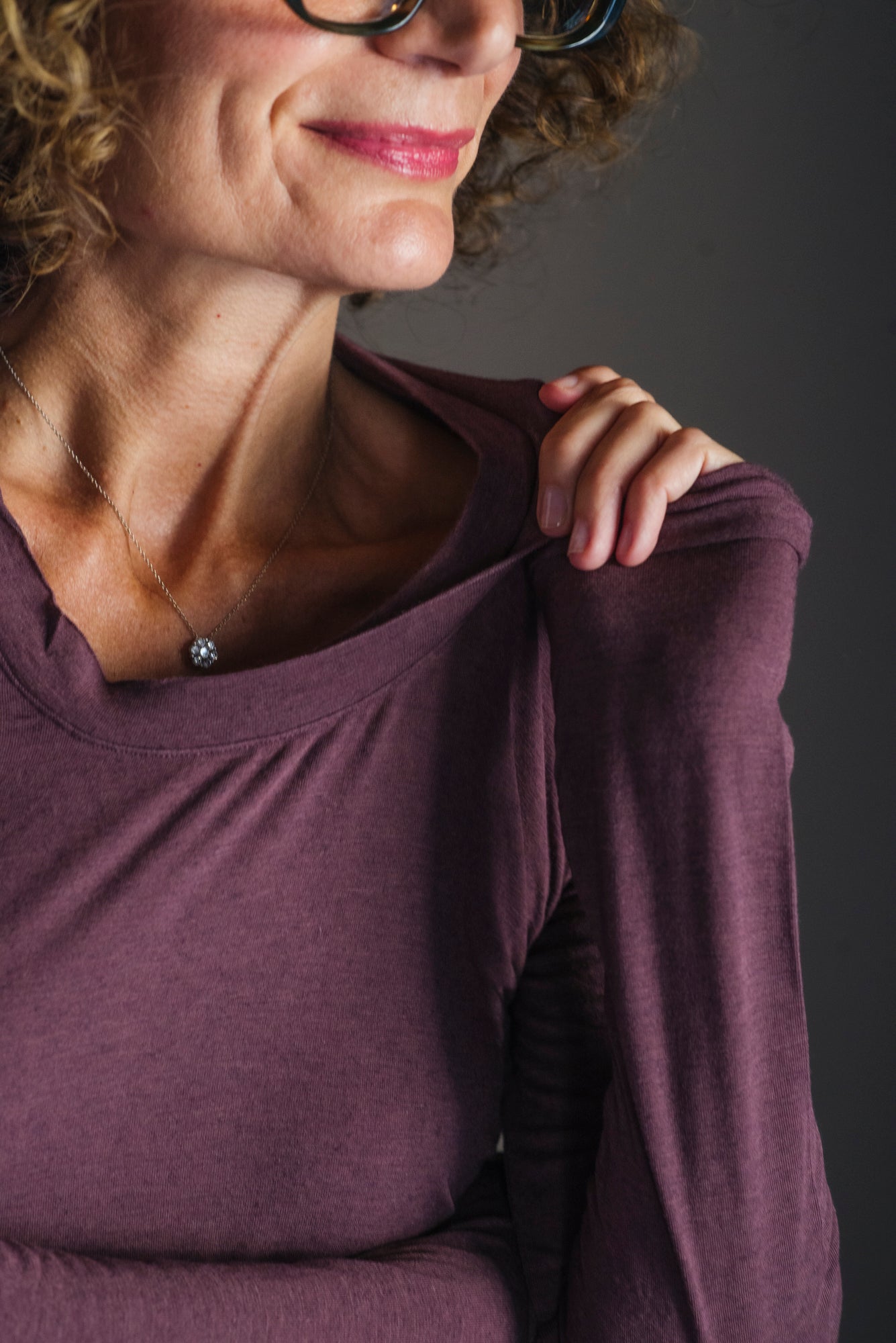 Girocollo soft Touch in Cashmere e Viscosa - Malva