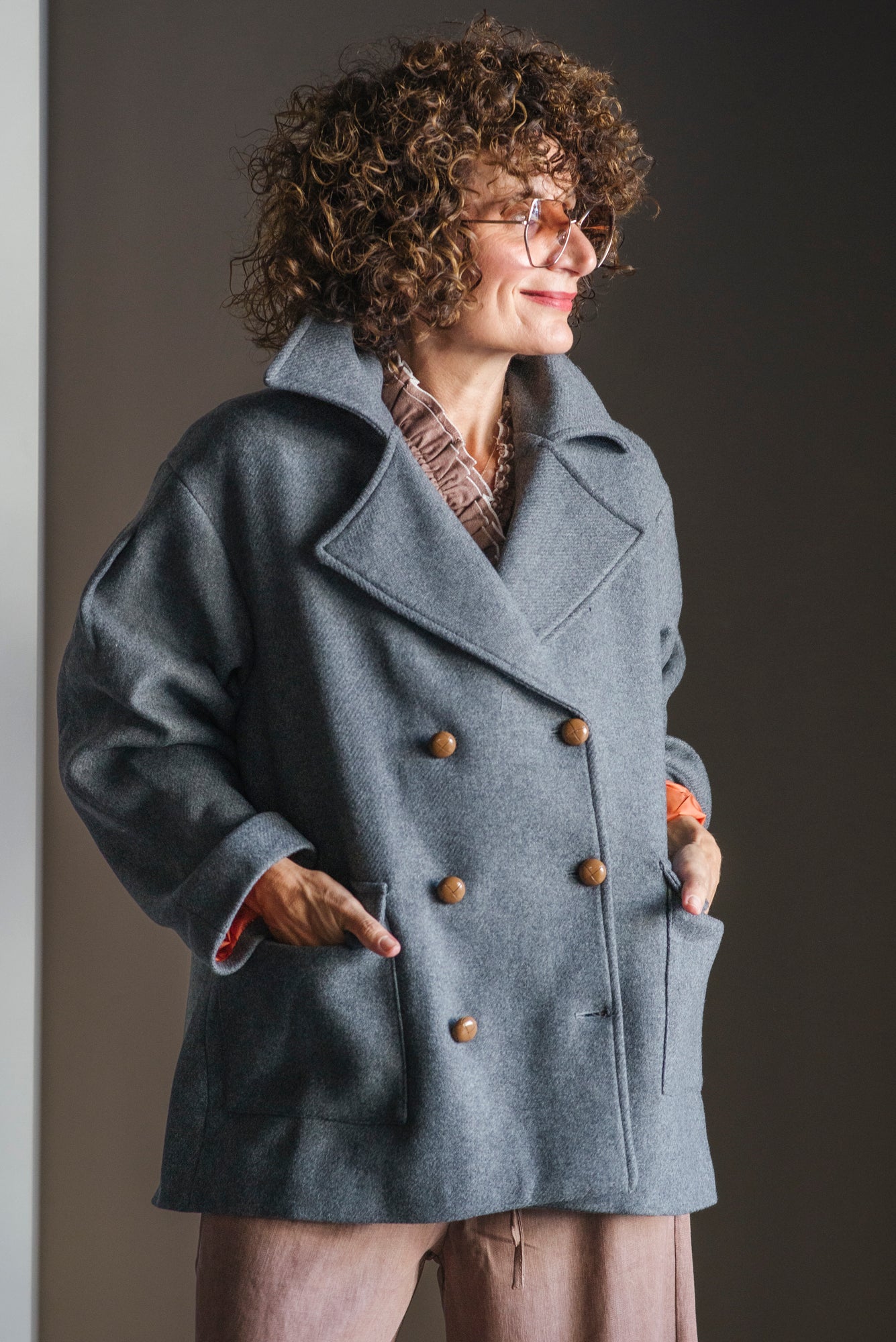 Caban oversize grigio