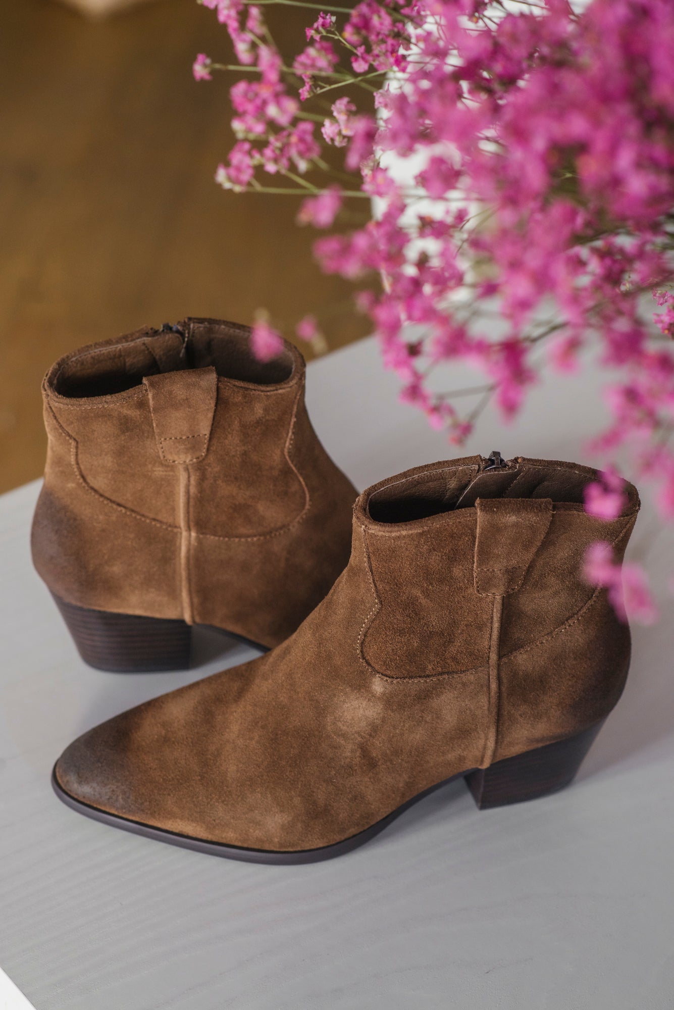 Stivaletto texano suede Mink
