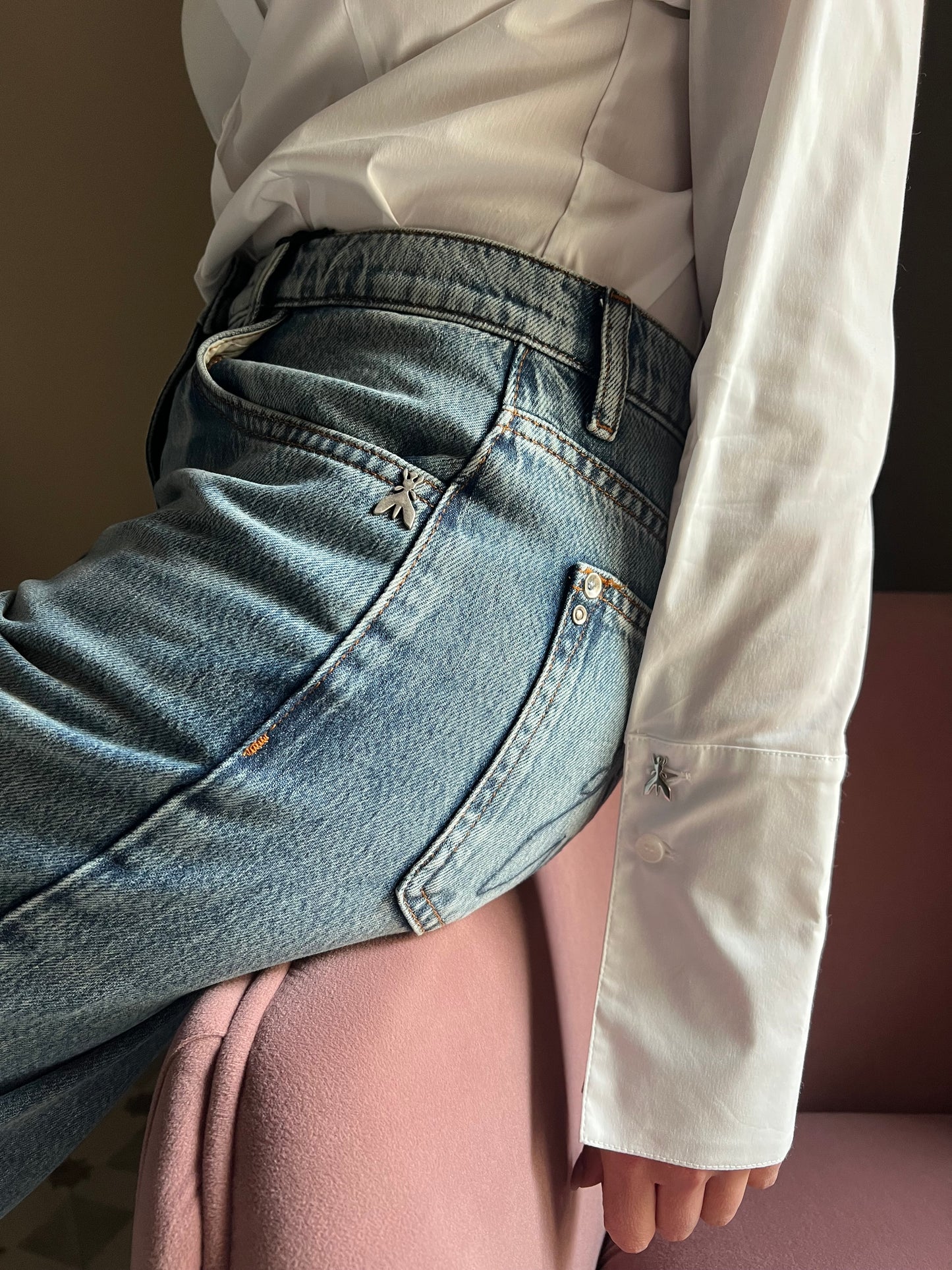 Pantalone denim wide-leg New Warm Blue Wash