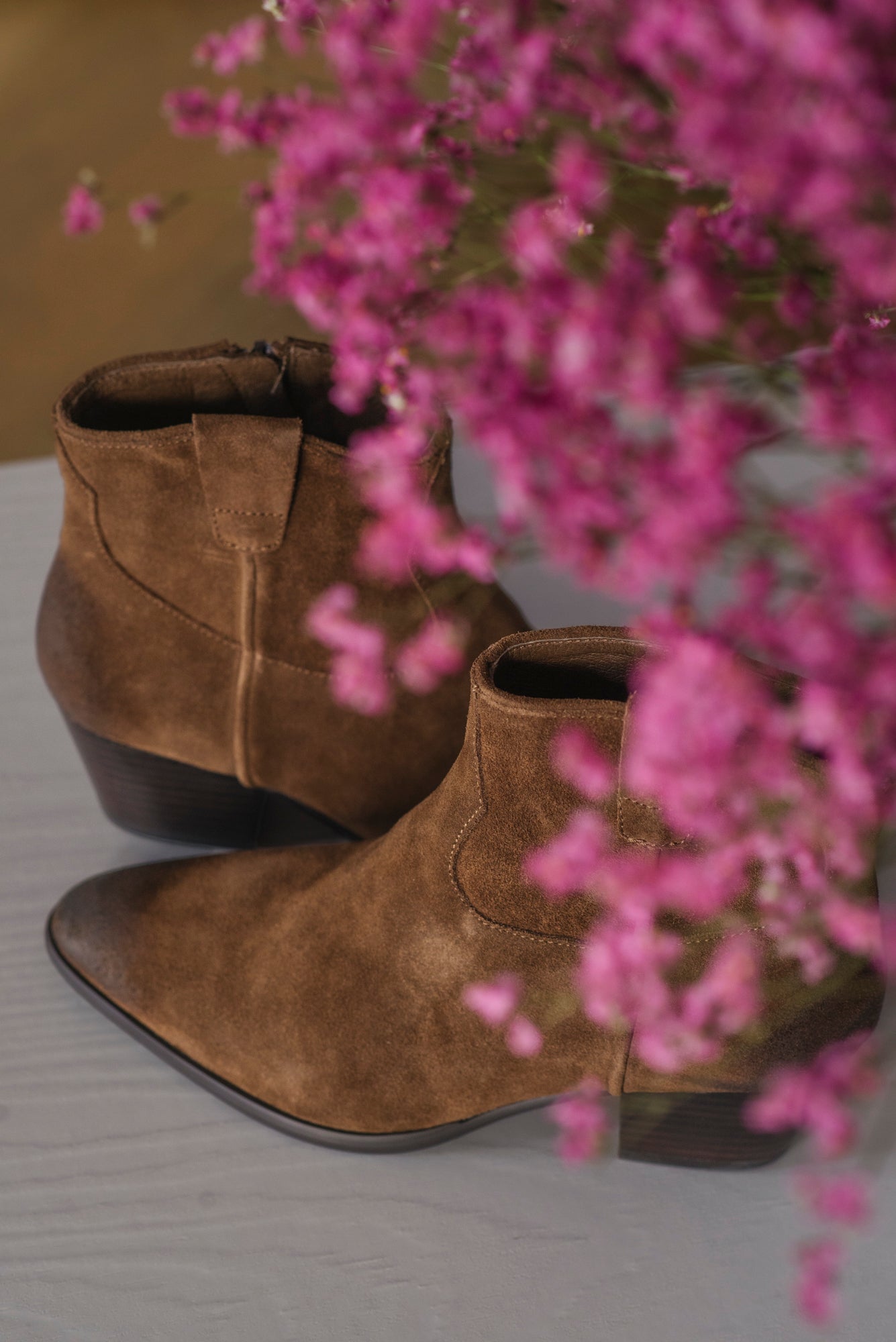 Stivaletto texano suede Mink
