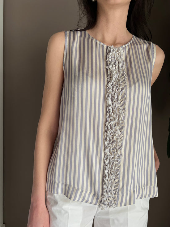 Blusa rigata in viscosa