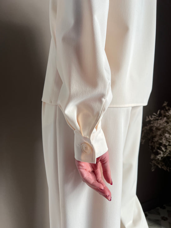 Maglia effetto abbottonato Wooly White