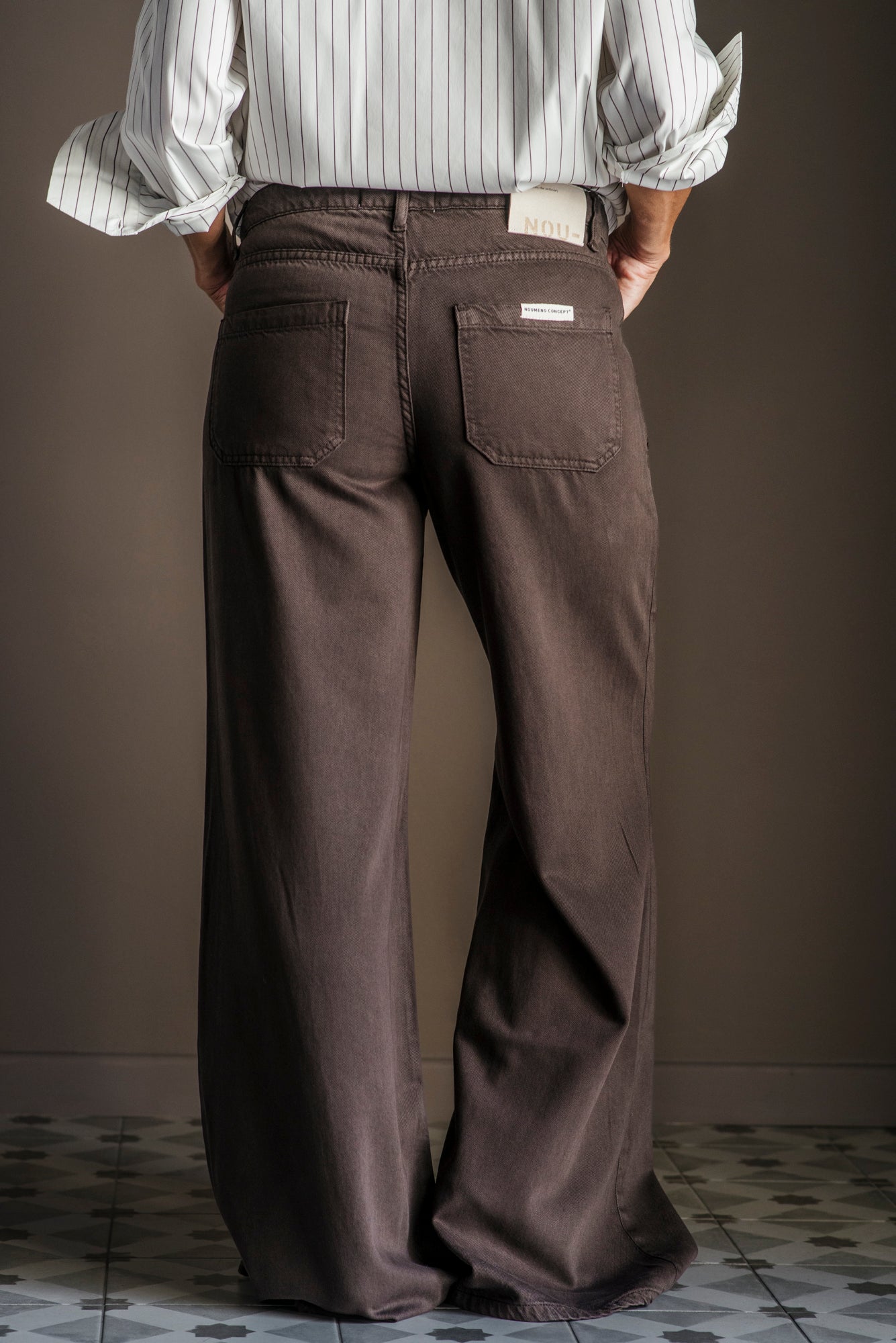 Pantalone wide leg in tencel fondente