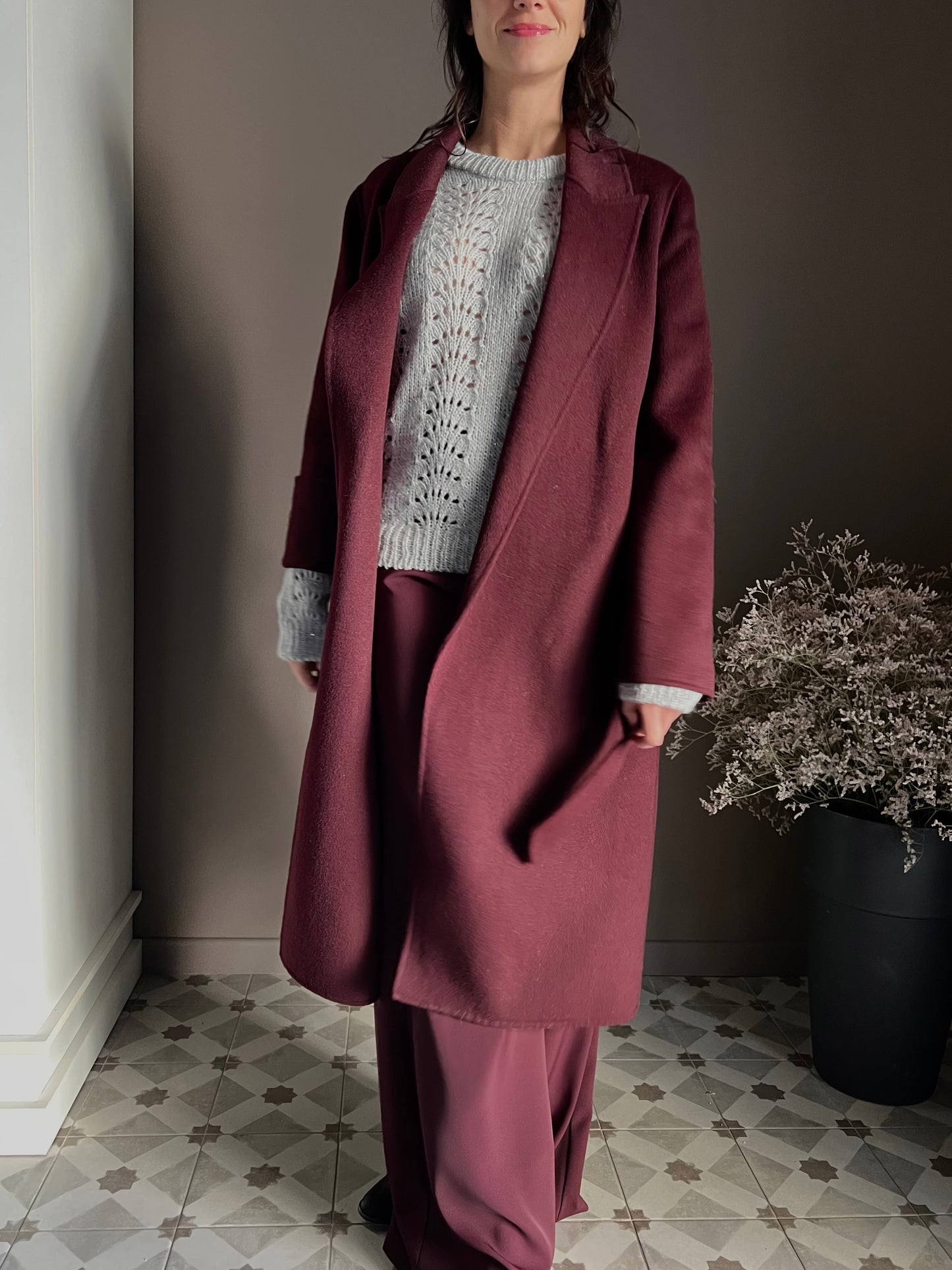 Cappotto a vestaglia in pura lana