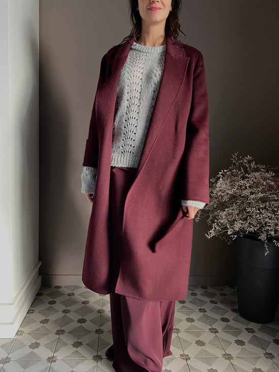 Cappotto a vestaglia in pura lana