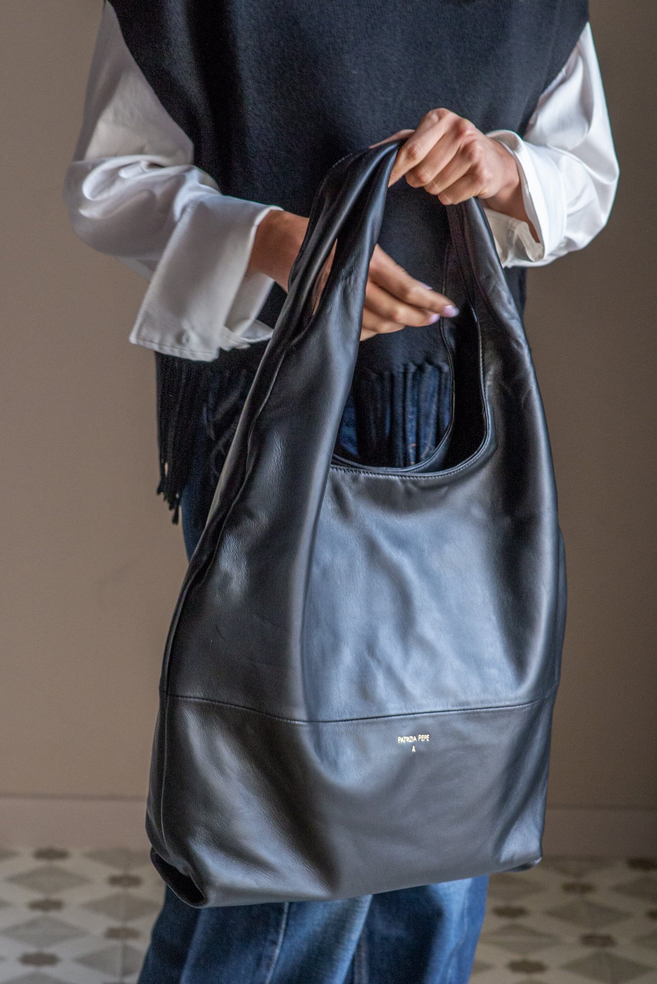 Borsa Hobo Patrizia Pepe nero