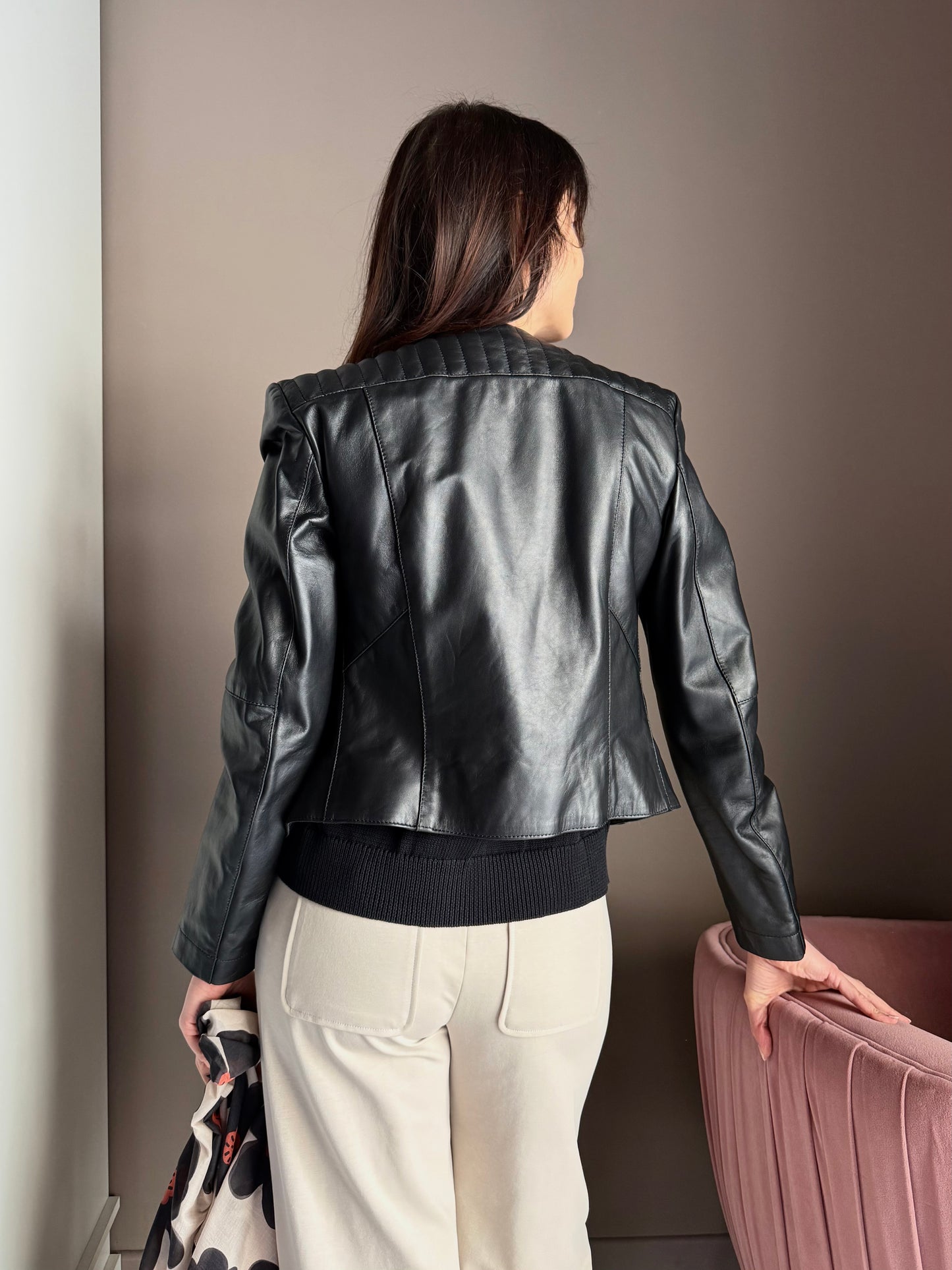 Giacca biker in pelle