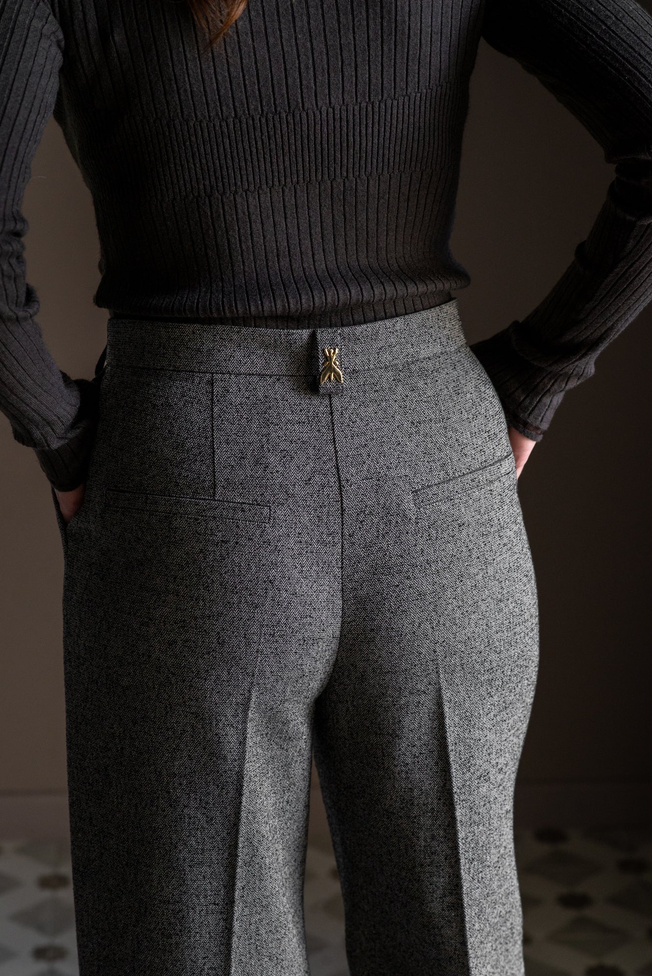 Pantaloni Taupe con zip centrale Taupe