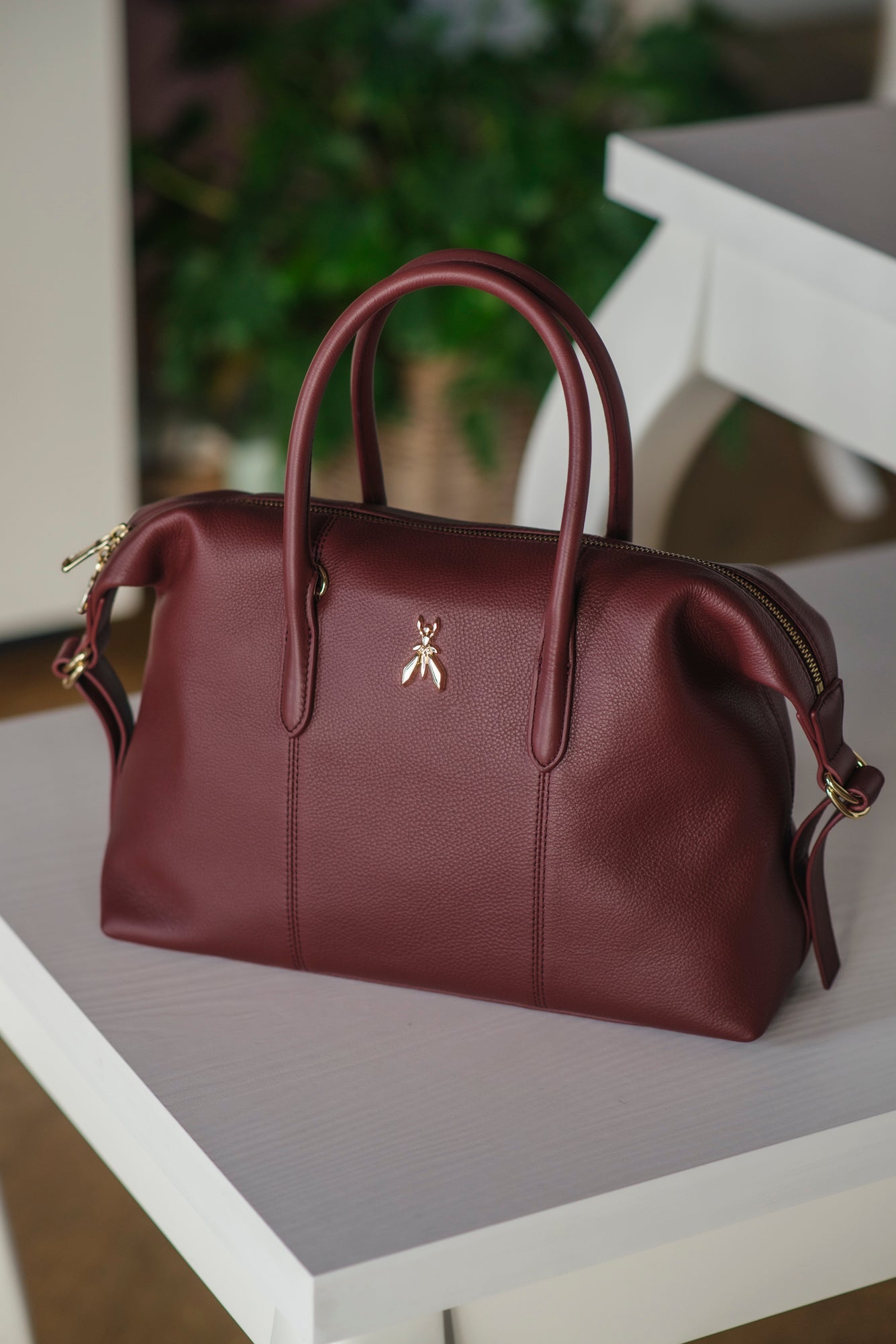 Borsa a bauletto in pelle Brown
