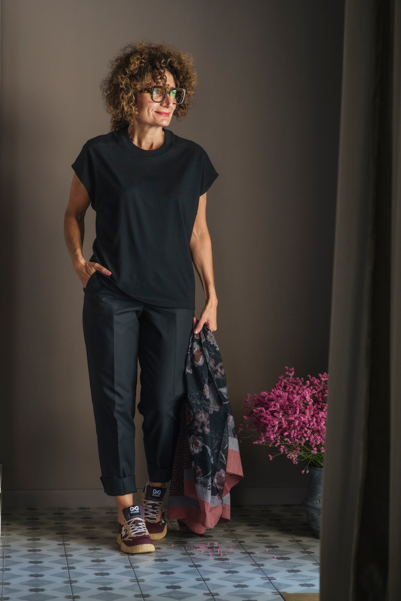 T-shirt in cotone oversize nera