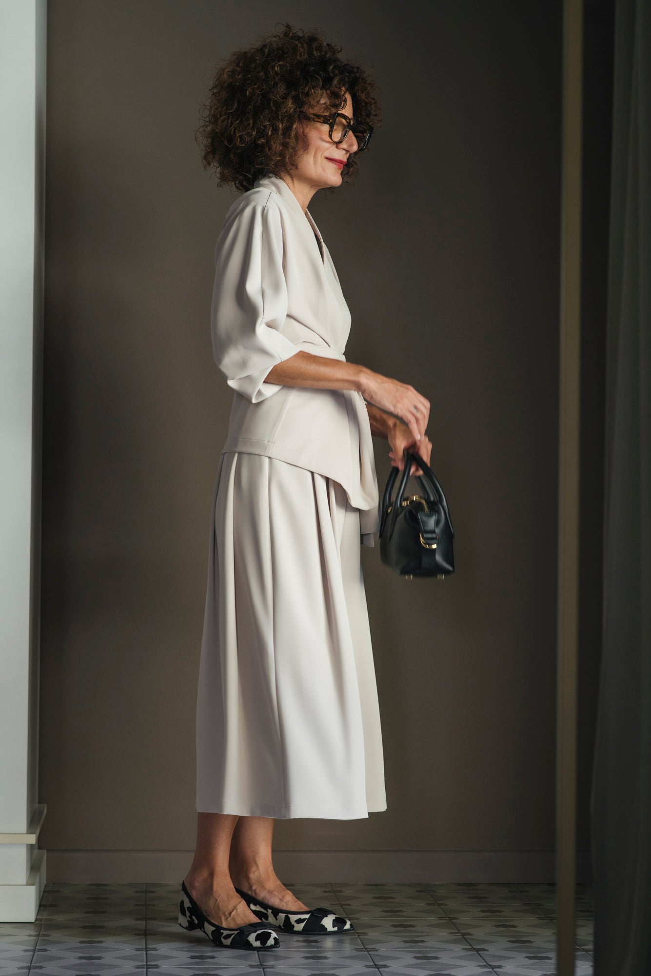 Gonna pantalone in crepe fluido