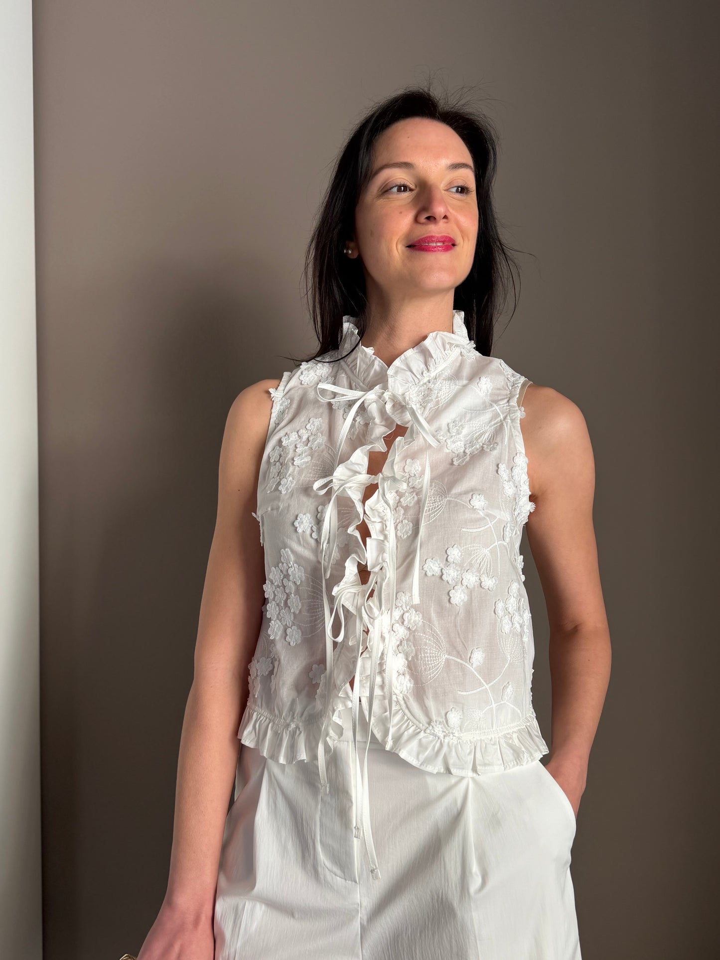 Camicia ricamata Rouches – bianca
