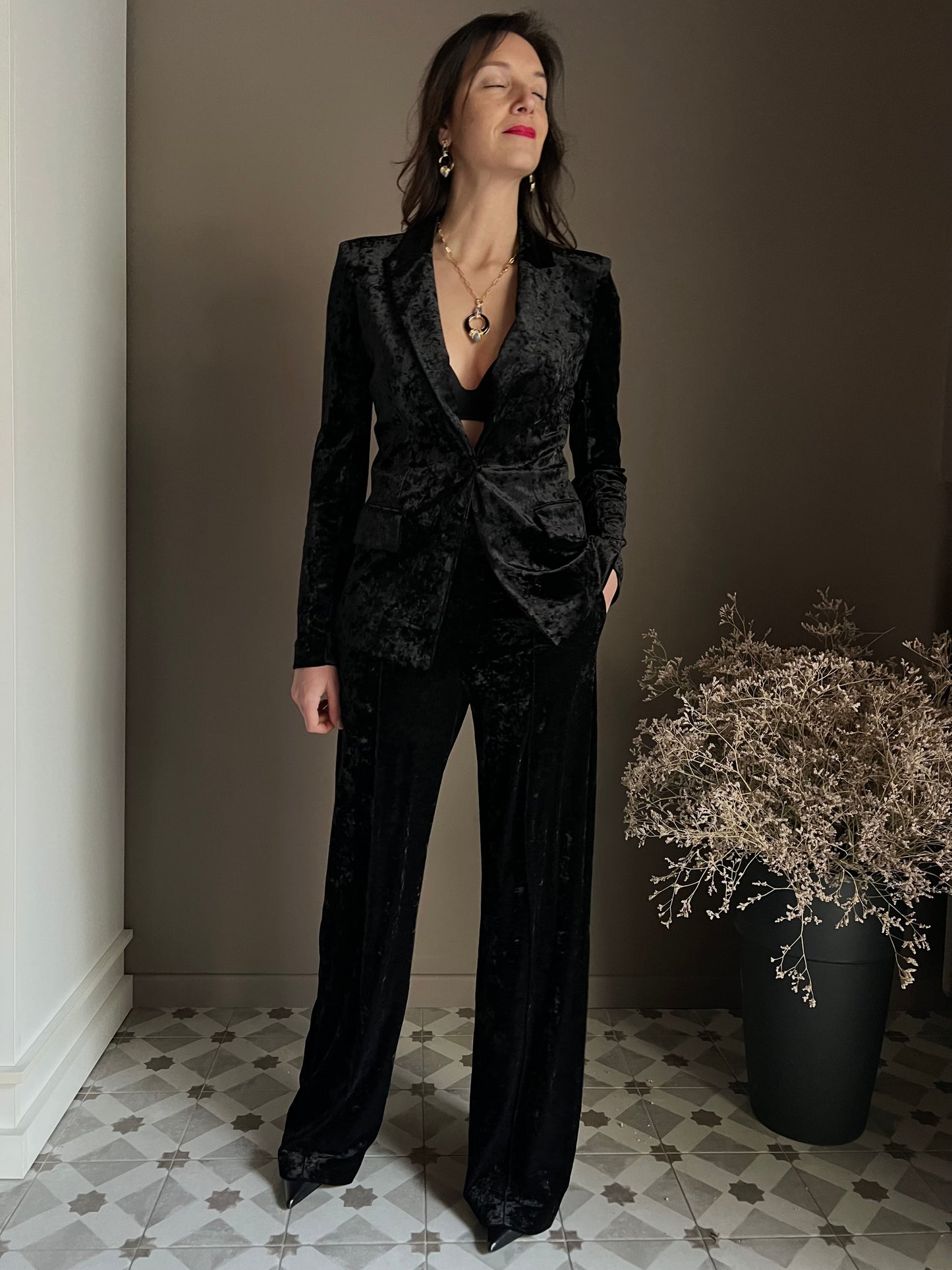 Pantalone in velluto nero Patrizia Pepe