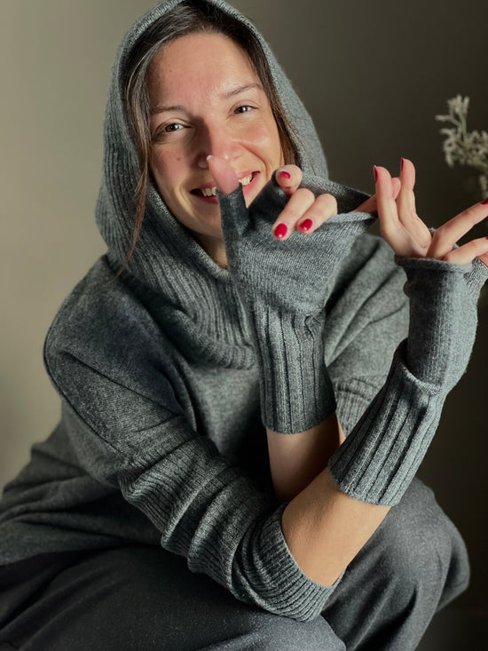 Guanto senza dita in cashmere