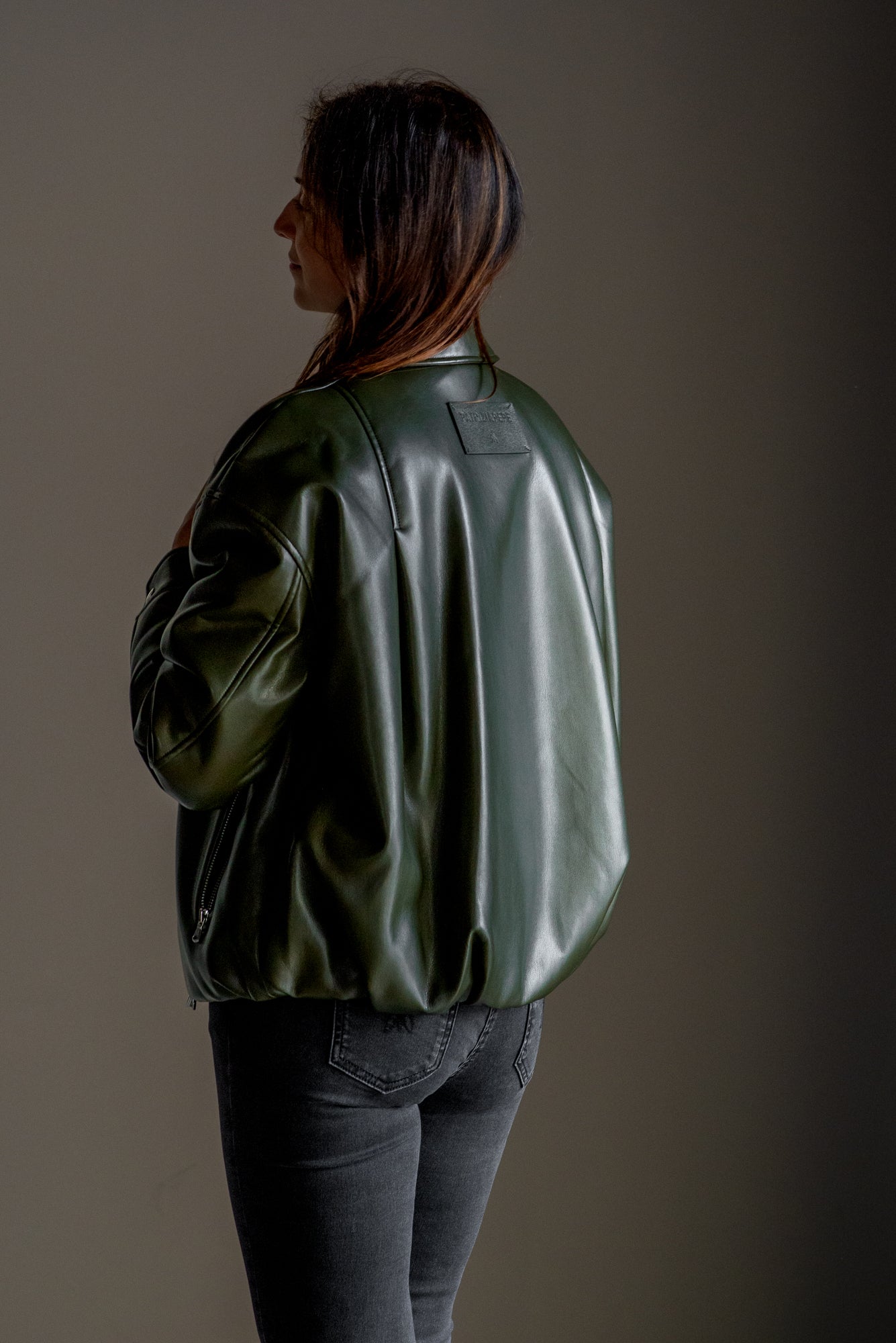 Bomber in similpelle Verde Patrizia Pepe