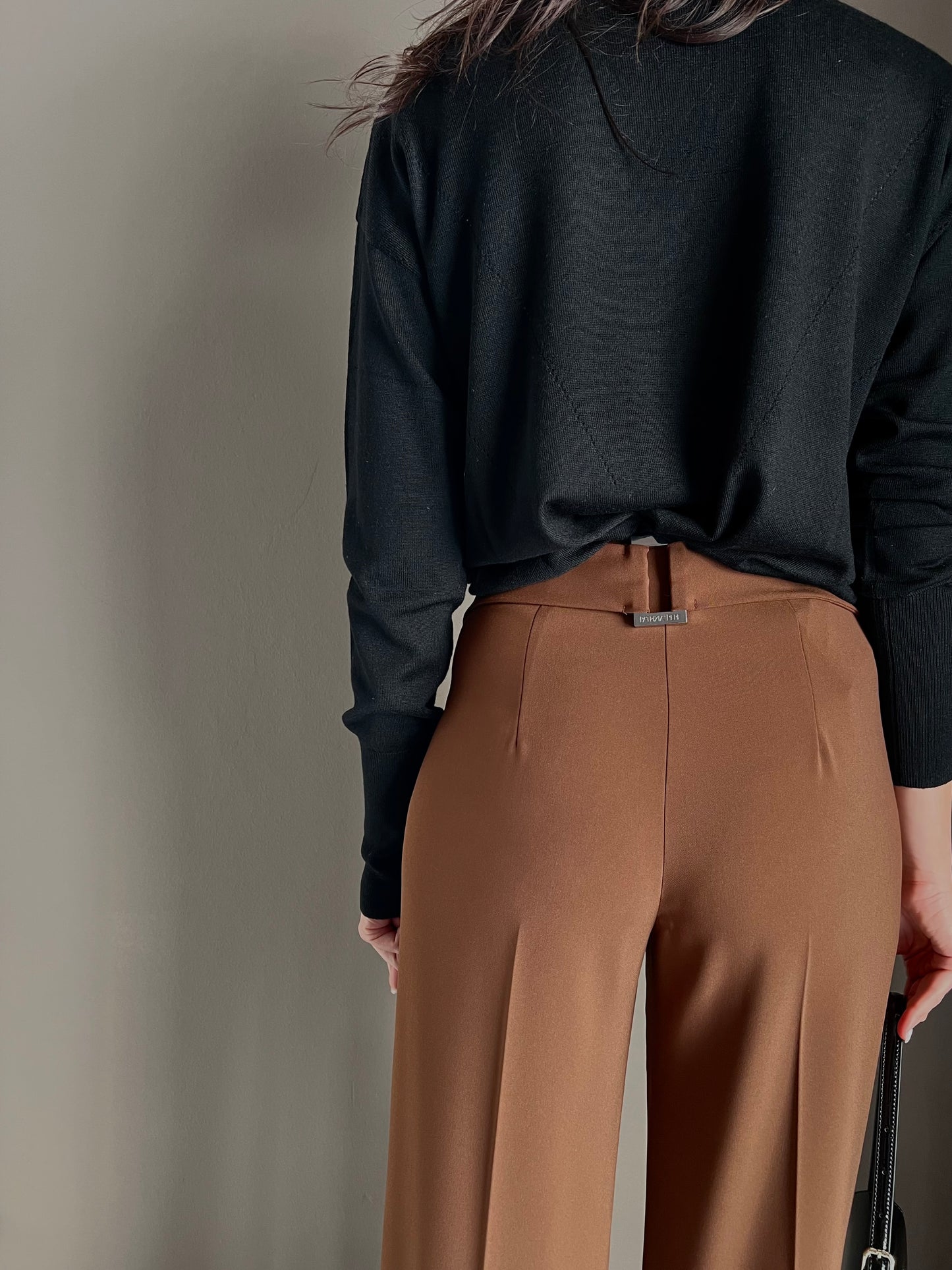 Pantalone in crepe fluido Earth Brown
