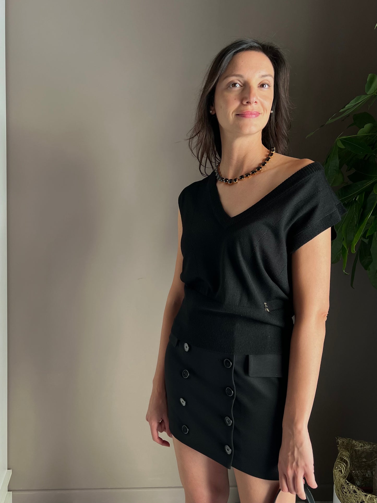 Gilet in lana scollo a V