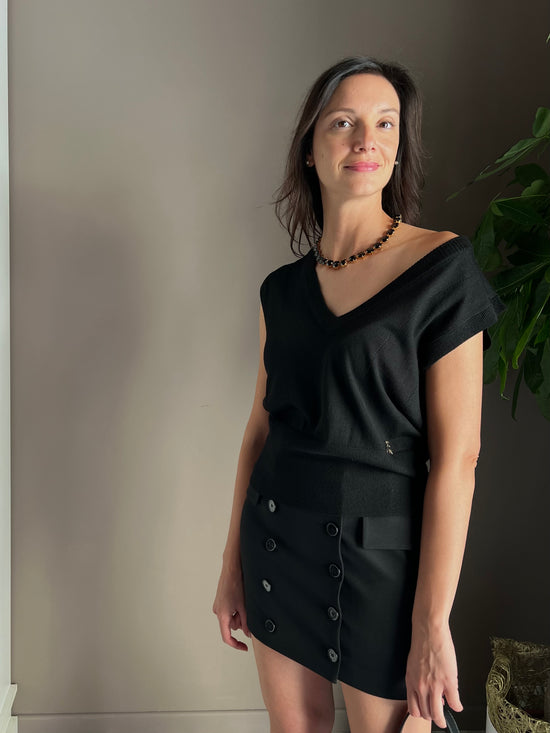 Gilet in lana scollo a V