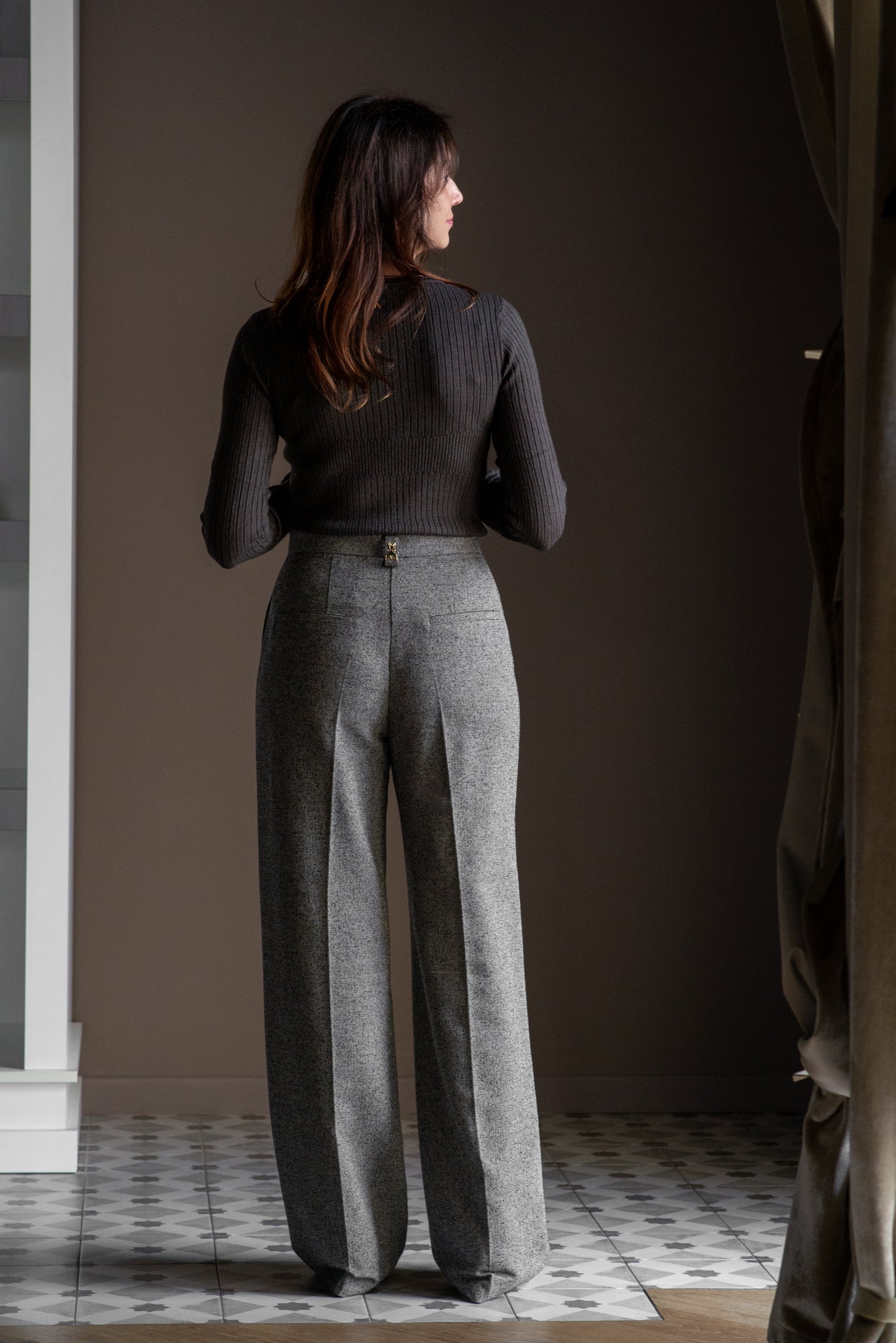 Pantaloni Taupe con zip centrale Taupe
