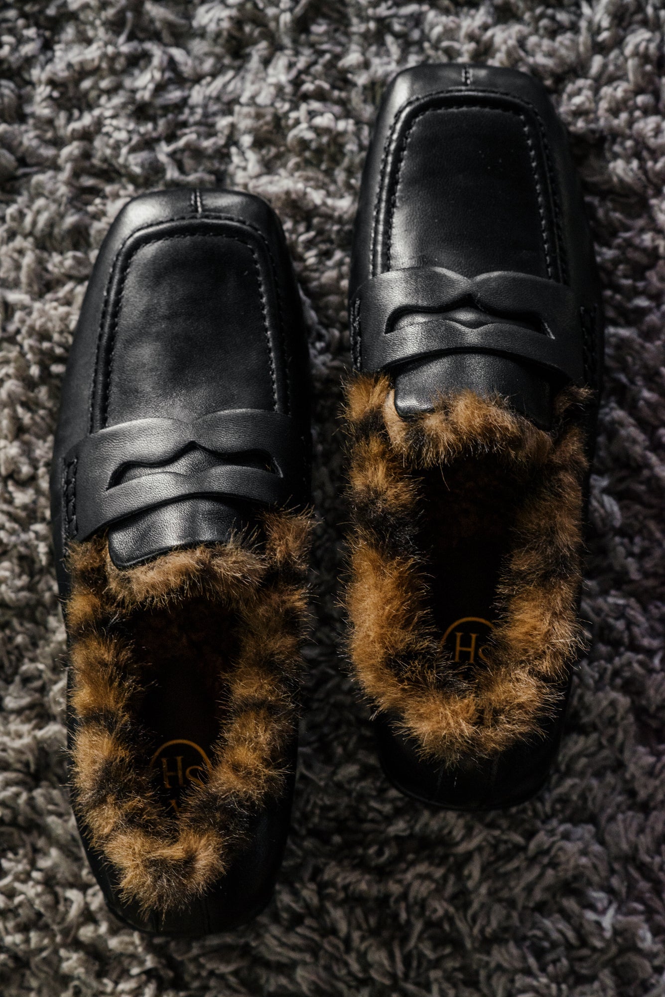 Mocassino Ash in Pelle con Interno Leopardato