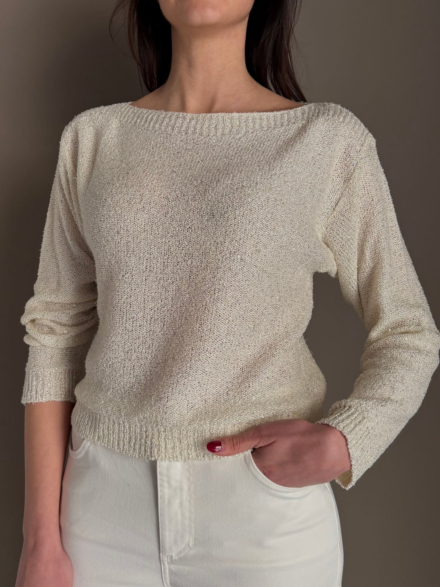 Maglia con micro paillettes